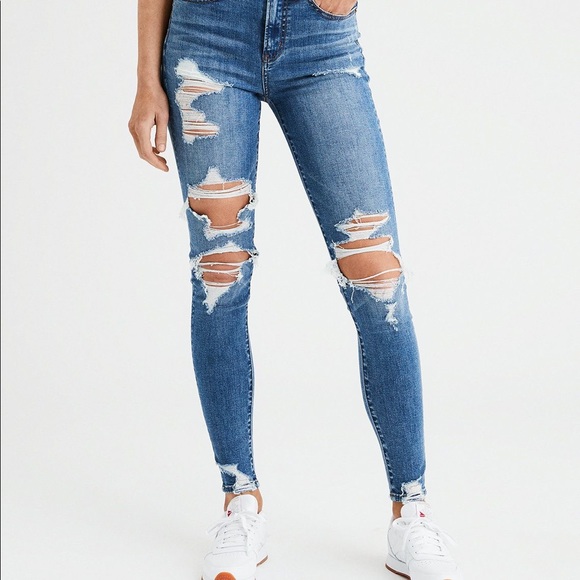 Express Denim - express distressed ankle jeans high rise stretch
